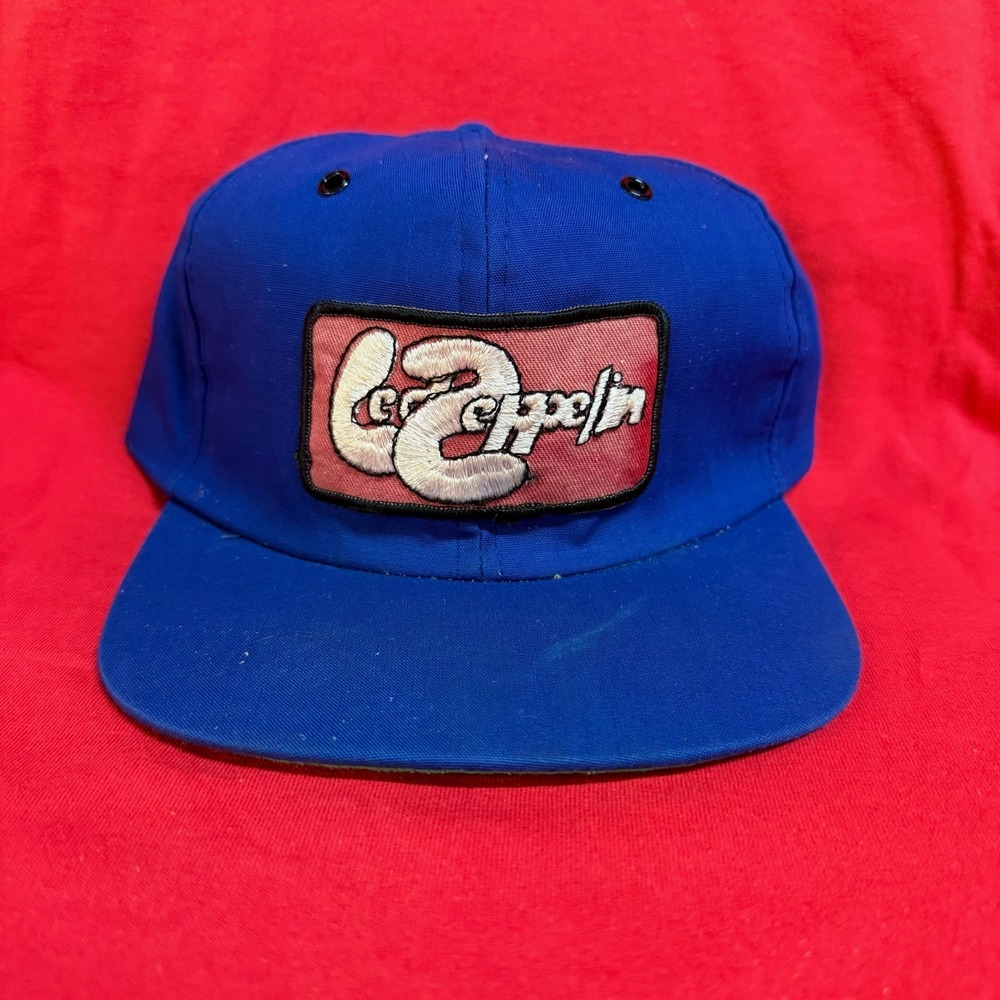 Vintage 80s 90s Led Zeppelin Band Hat Blue Patch